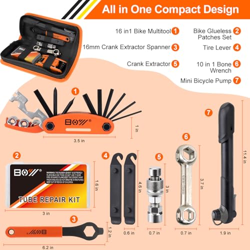 Bicycle Repair Kit with Tire Pump - Portable Tool Kit