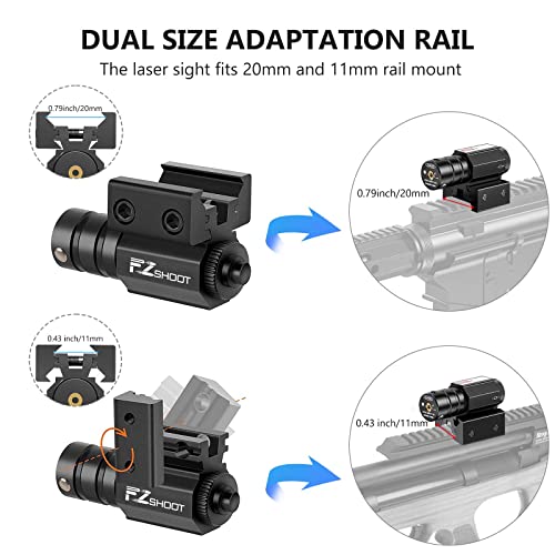 Compact Red Laser Sight for 11mm/21mm Rail - Adjustable Windage & Elevation