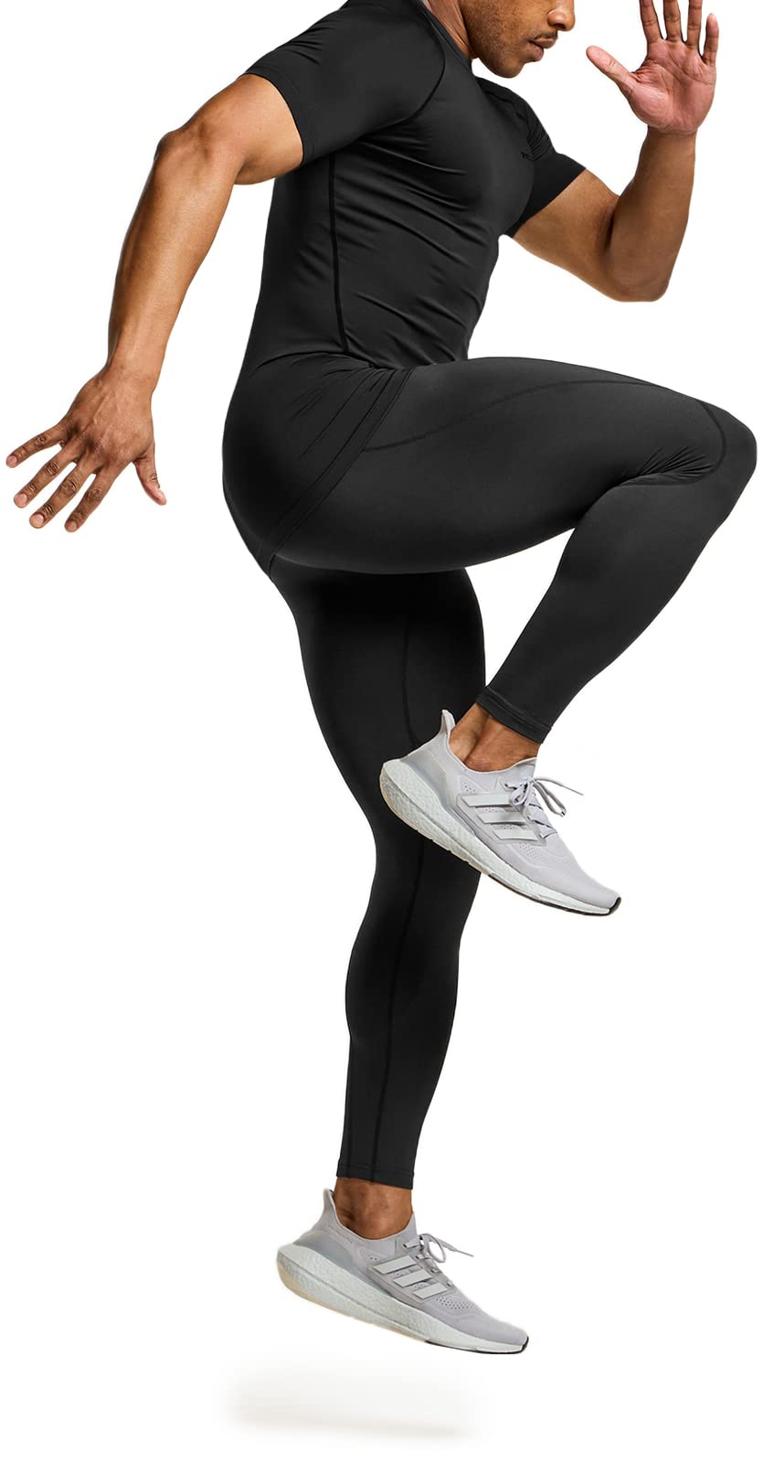 TSLA Men's UPF 50+ Quick Dry Short Sleeve Compression Shirts, Athletic Workout Shirt, Water Sports Rash Guard, 3packs Black, Medium