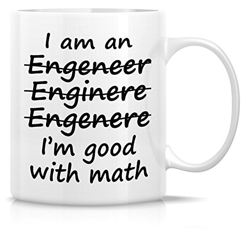 Retreez Funny Engineer Mug - I'm An Engineer Good With Math 11 Oz Ceramic, White, ENG001
