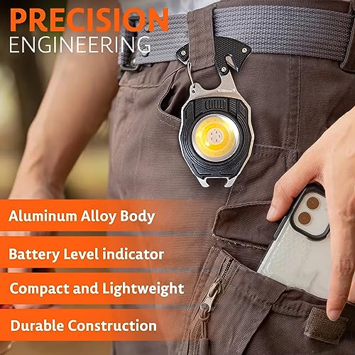 LED Flashlight Multitool Keychain with Magnet - 1 Pack