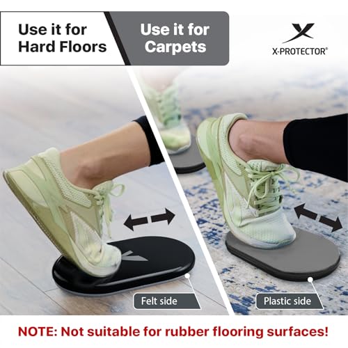 Exercise Sliders for All Floors - 2 PCS Black & Grey Gliders