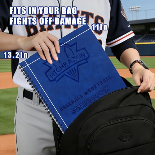 Premium Baseball Softball Scorebook - Blue, 65 Games, Hard Cover