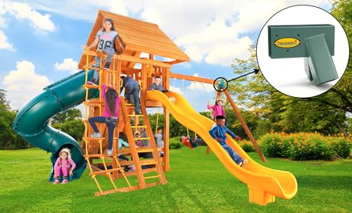 A-Frame Swing Set Brackets - Heavy Duty Steel, Green, 2 Pack