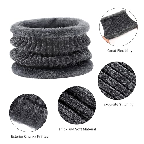 Chenille Winter Beanie Hat, Scarf & Gloves Set - Grey