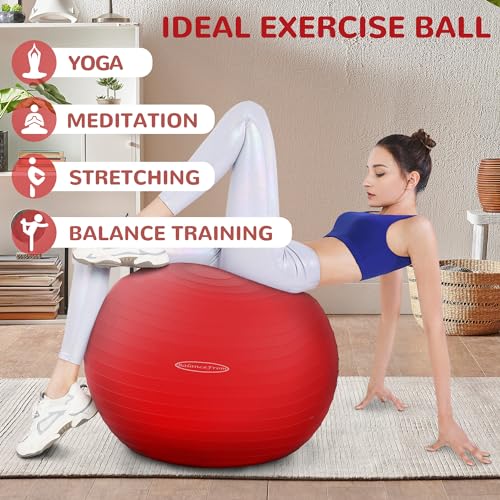 Fitvids Anti-Burst and Slip Resistant Exercise Ball Yoga Fitness