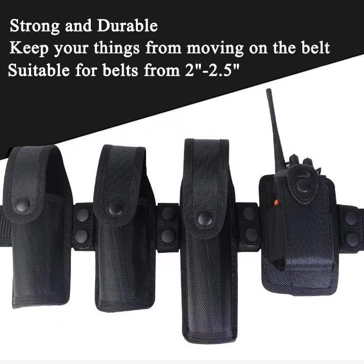 4 Pcs Nylon Duty Belt Keepers - Double Snap Tactical Belt Clips for 2-2.25"