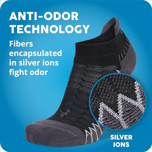 Balega Silver Compression No Show Athletic Socks Large Black - Men & Women