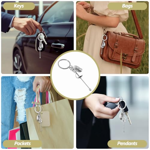 Fencing Keychain Metal Ring Charm - Sport Fan Gift A
