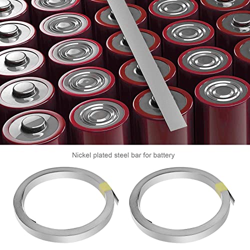 Create idea 2x Nickel Strip 10m Nickel Plated Steel Strip 0.15x8mm Battery Nickel Strip Tape 18650 Soldering Tab for Soldering Li-Po Battery NiMh NiCd Battery and Spot Welding
