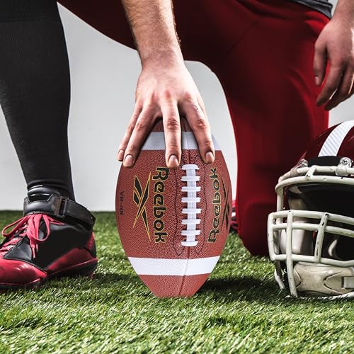 Reebok Official Size Football - Composite Leather, Anti-Slip Grip, Outdoor Recreational Use
