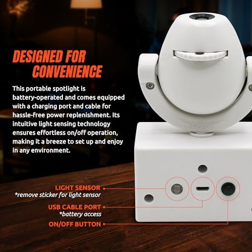 Cincinnati Bengals LED Mini Spotlight Projector - Portable & Rechargeable