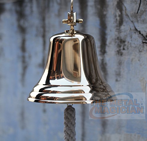 The Metal Magician 5-Inch Solid Brass Wall-Mounted Ship Bell for Marine & Home Decor