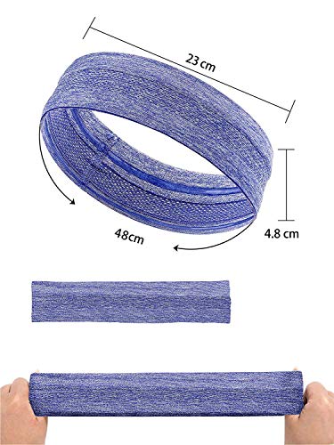 3-Pack Non-Slip Athletic Sweatbands - Moisture-Wicking Sports Headbands