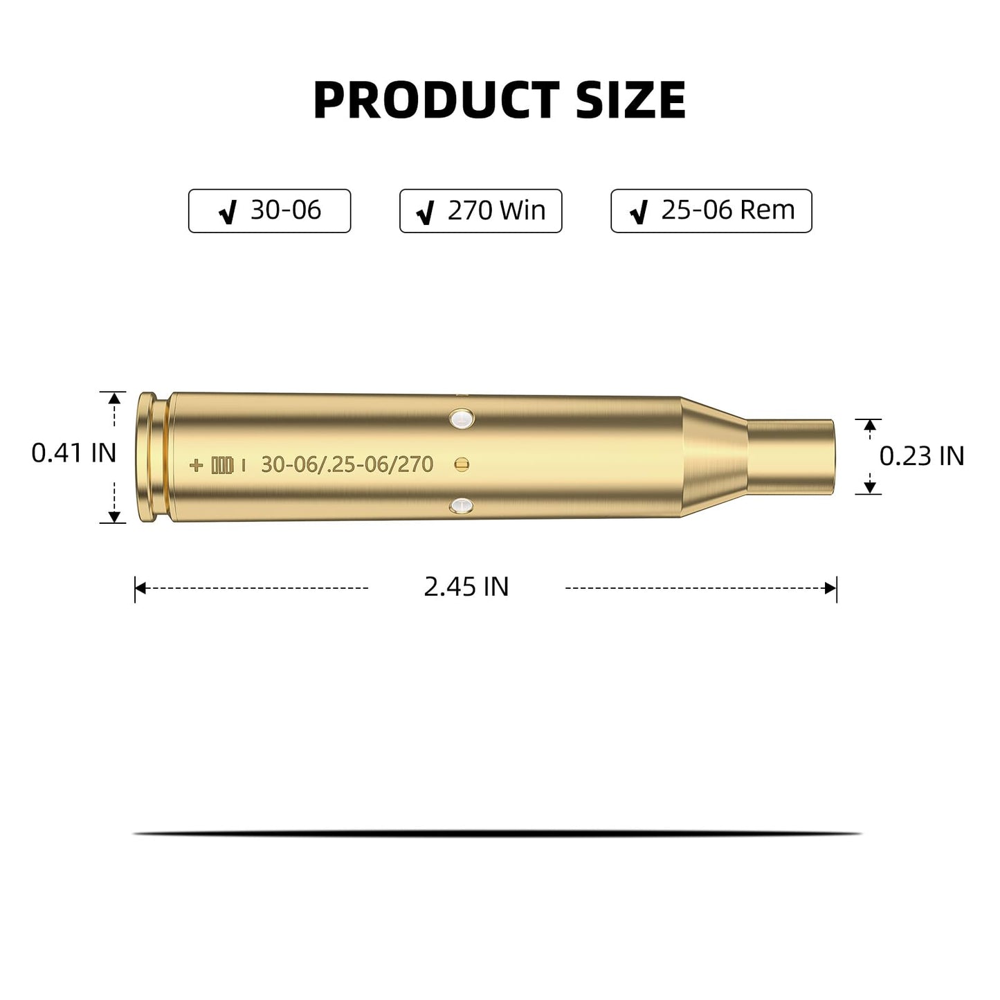 EZshoot Bore Sight 30-06/25-06/270 Red Laser Boresighter with 3 Batteries