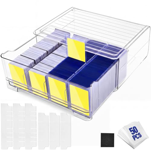 SunRiMax 16-Compartment Trading Card Storage Box for Toploaders – Holds 3000+ Cards