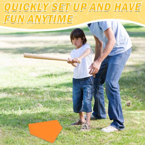 Rubber Baseball Bases Set with 5 Training Balls - Orange