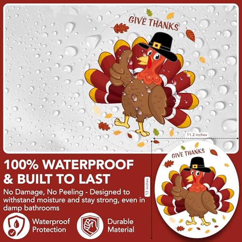 Thanksgiving Turkey Toilet Seat Cling Set - 2-Piece Reusable Holiday Decor