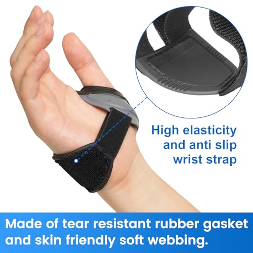 Velpeau CMC Thumb Brace for Arthritis Pain and Support, with High Elasticity and Anti Slip Wrist Strap, Comfortable Thumb Splint Stabilizer for Osteoarthritis for Women and Men (Grey, Right Hand, M)