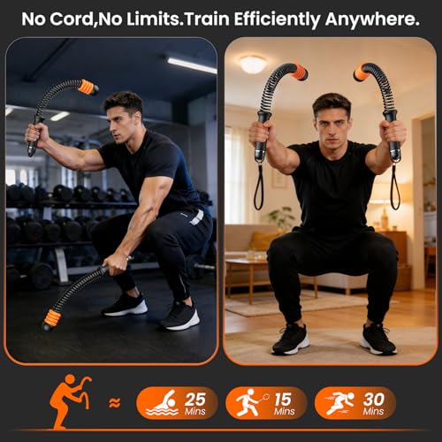Weighted Cordless Battle Ropes - Adjustable Resistance, Black