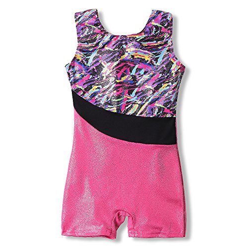 Girls' Gymnastics Leotard with Colorful Ribbon - 4-5T