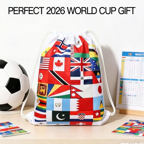 World Cup 2026 Drawstring Bag - Global Flags Design