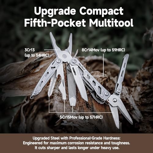 NexTool F12 Mini Multitool Keychain - 13-in-1 Compact EDC Pocket Tool, Silver