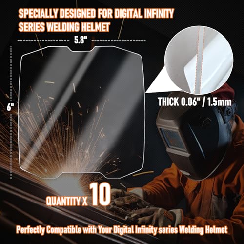10Pcs - 271320 Front Cover Lens for Digital Infinity Series Welding Helmet - High Clarity Replacement Welding Helmet Lens
