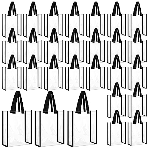 50 Pcs Clear Tote Bags - Stadium Approved Black Edging