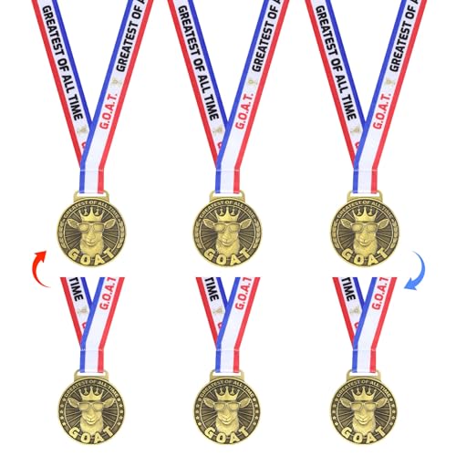 GOAT Medals Set - 6 Pcs Double-Sided 2 Inch Light Bronze
