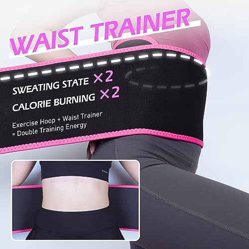 Weighted Hula Hoop for Adults - 51 Inch with 27 Links & Waist Trainer - Purple