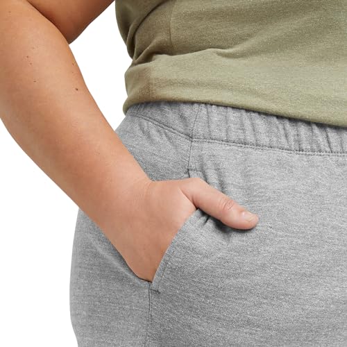 Hanes Women's Originals French Terry Shorts 5" Lightweight Fleece - Concrete Pe Heather, Plus