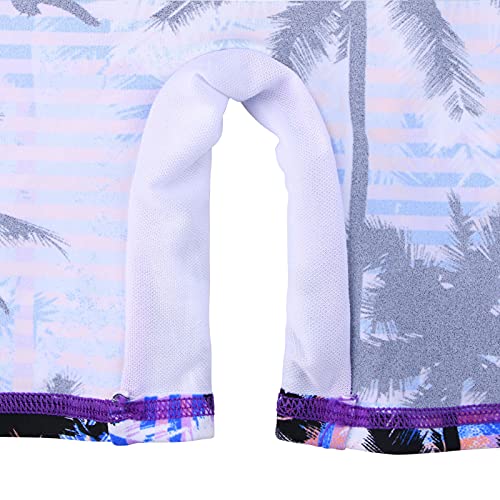 Girls UPF 50+ Long Sleeve Rash Guard Zip Swimsuit One Piece 3-14Y