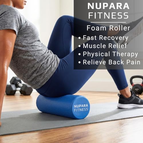 Pink 12-Inch Medium Foam Roller for Back & Muscle Recovery - Nupara Fitness
