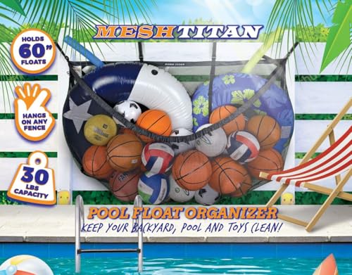 MeshTitan Extra-Large Hanging Pool Float Organizer Bag – Black Pool