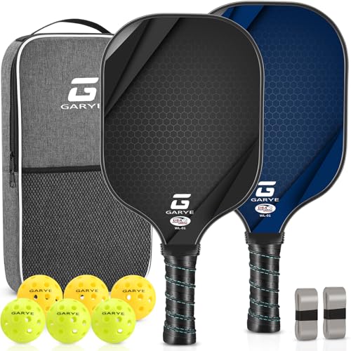 Pickleball Paddles Set of 2 - USAPA Approved Carbon Fiber Pro Honeycomb