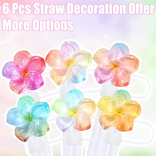 Flower Straw Toppers Set - Silicone Covers for Tumblers