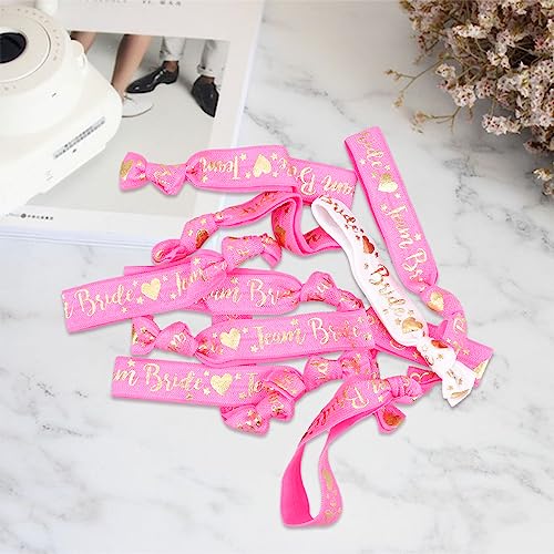 Hen Party Wristbands Set - 1 White Bride & 10 Pink Team Bride