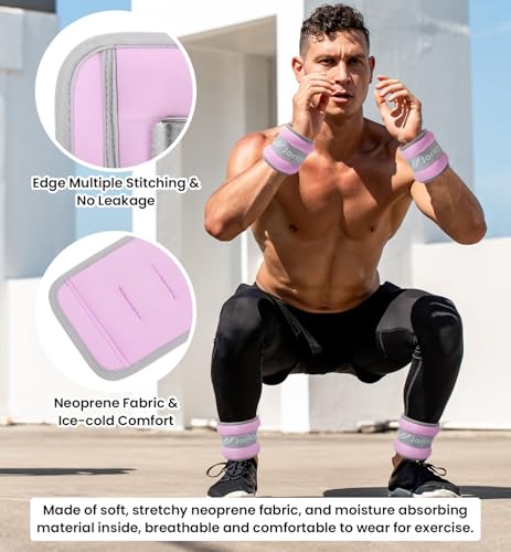 Ankle Weights - 4 LBS Pair (2 Lbs Each) with Adjustable Straps
