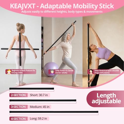 Adjustable 5ft Steel Mobility Stick for Stretching & Balance