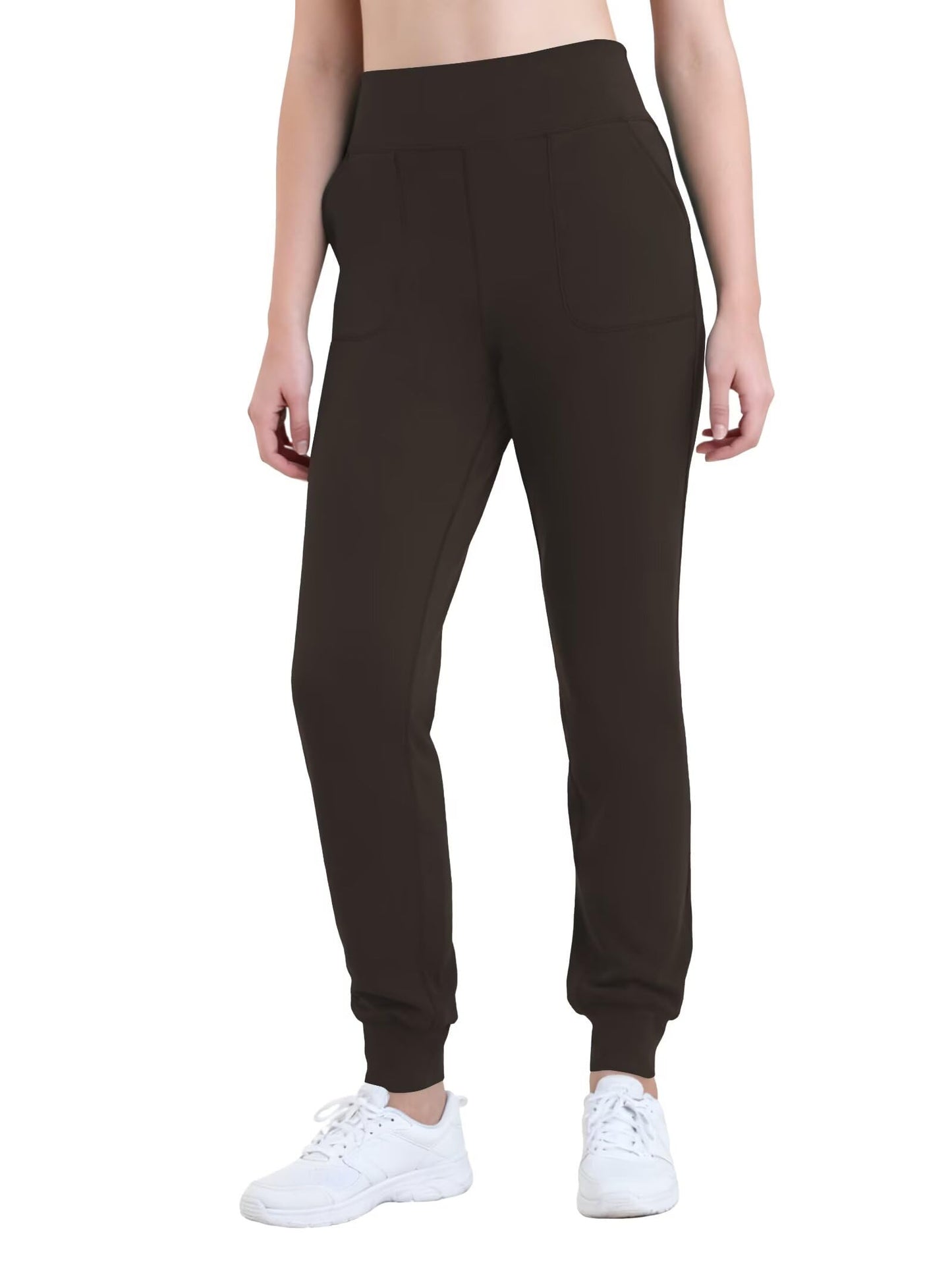 Sunzel Lightweight Soft Joggers for Women with Pockets, High Waisted Sweatpants Hiking Yoga Pants for Workout Lounge Running 28" Inseam Seal Brown Medium