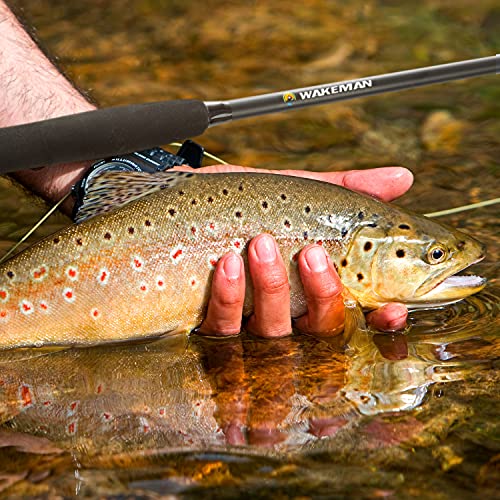 Wakeman Outdoors Fly Fishing Rod & Reel Combo Starter Kit with Case