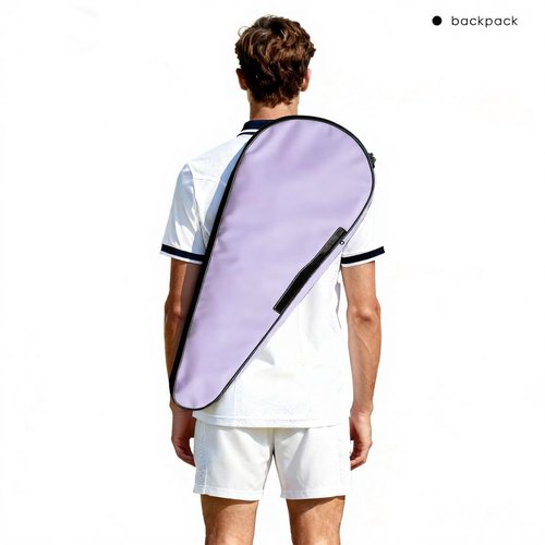 Silfrae 2 Rackets Tennis Racket Cover Padded Tennis Racket Bag with Handle and Adjustable Shoulder Strap (Purple)