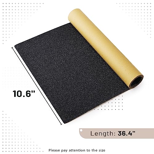 Black Skateboard Grip Tape - 10.6" x 36.4" - Tear-Proof & Waterproof