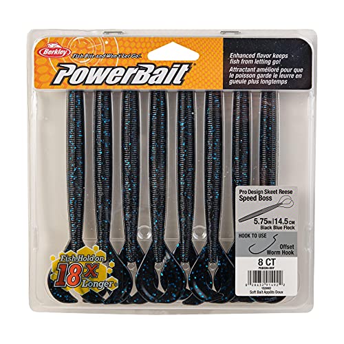 Speed Boss Fishing Soft Bait - 5 3/4" Black Blue Fleck