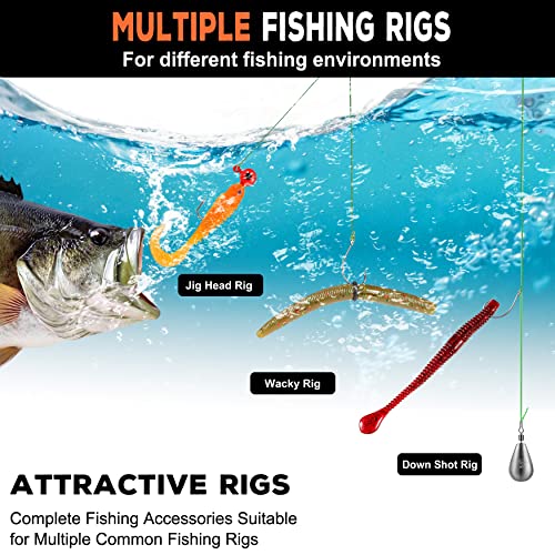 PLUSINNO 201pcs Fishing Tackle Kit with Box – Includes Hooks, Weights, Swimbait/Spinner Blades for Bass Trout Bluegill Crappie