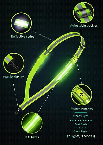 LED Reflective Safety Belt Sash - High Visibility Night Walking Gear