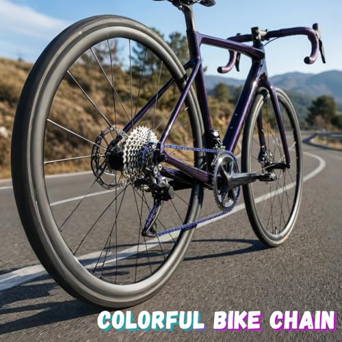 RainFlowwer Rainbow 8-Speed Bike Chain 116 Links 1/2x3/32 for MTB Road (Variation: 8 Speed Chain)