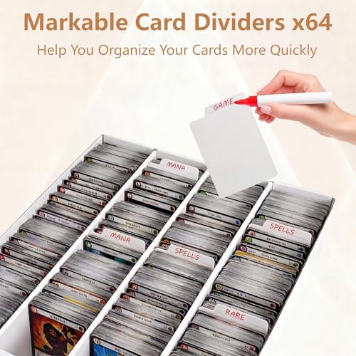 4 Pack Trading Card Storage Boxes with 64 Dividers - 3600 Count Capacity