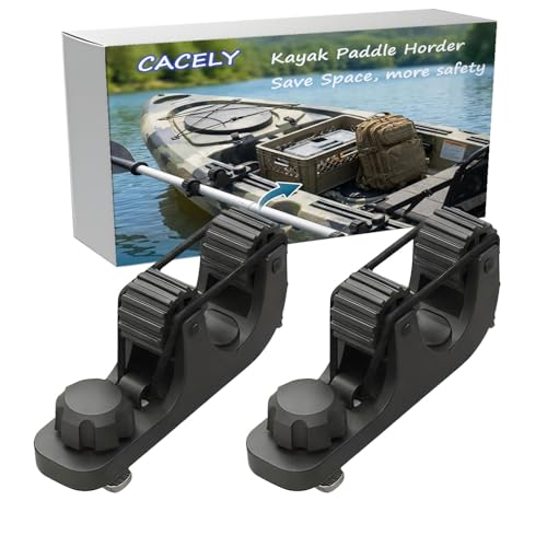 Kayak Paddle Holder Track Mount - 360° Swivel, Saltwater-Resistant
